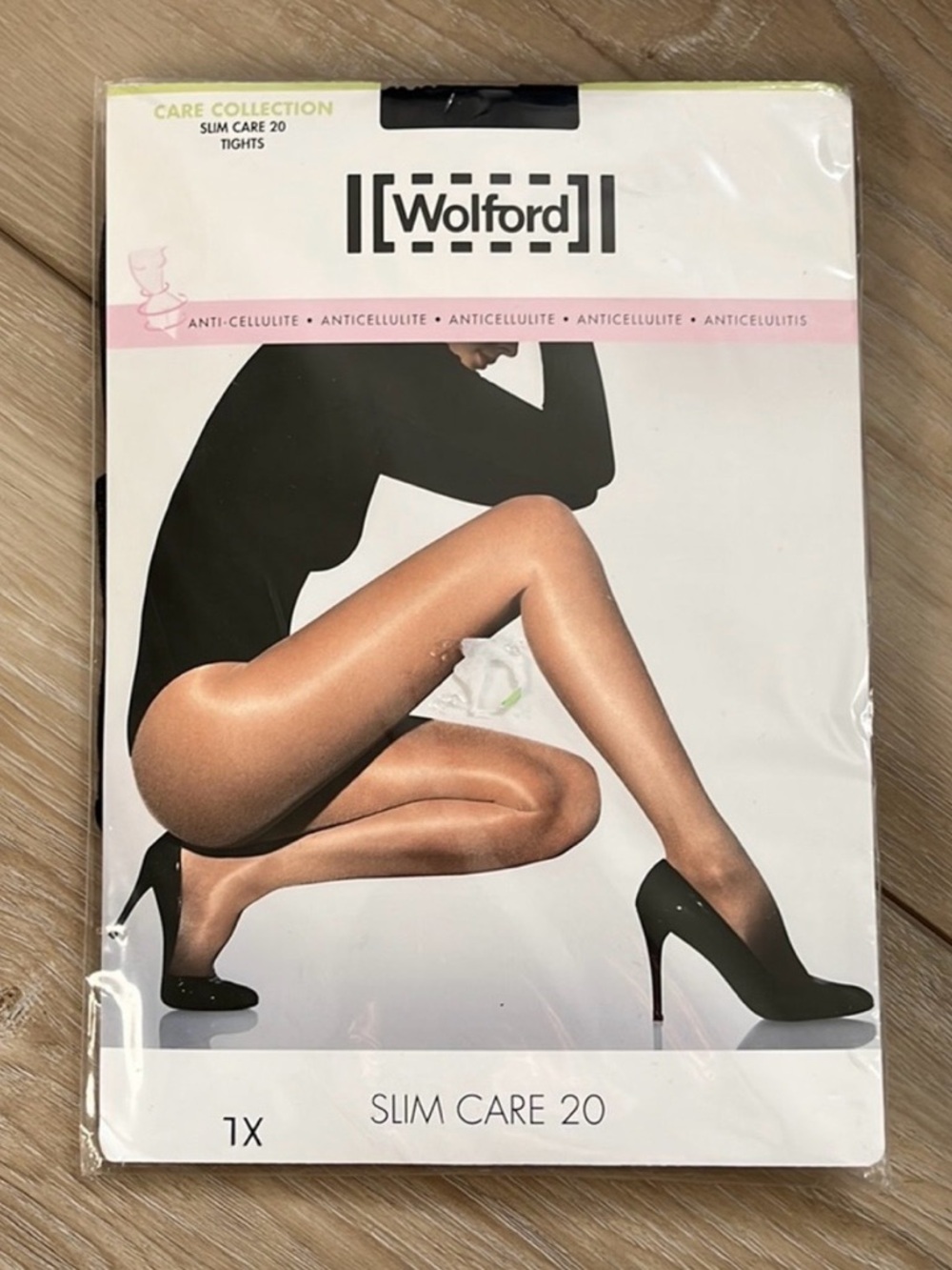 $55! Wolford Slim Care 20 Sheer Tights - Black Size XL. FREE SHIPPING